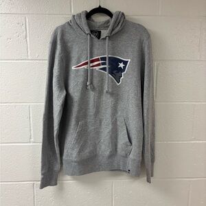 47 Brand NFL New England Patriots Grey Fleece Hoodie | Size Large